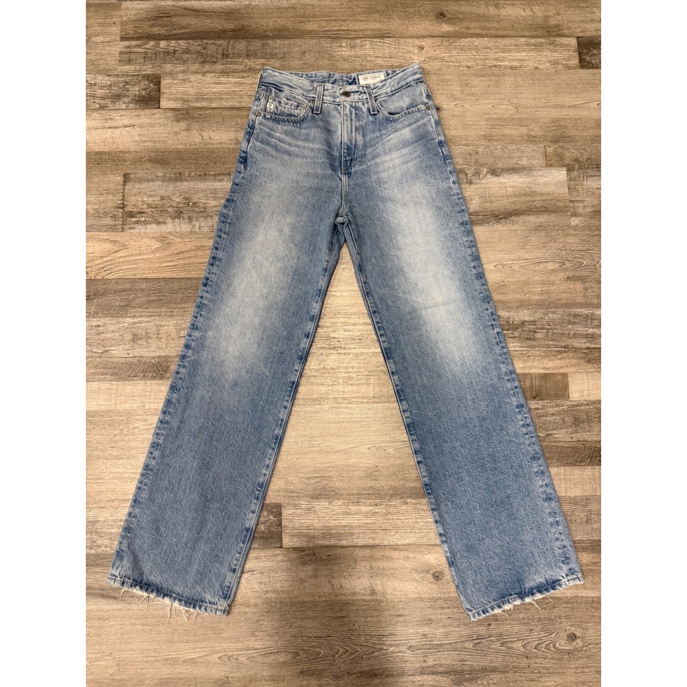 AG Adriano Goldschmied Kora High Rise Wide Leg Jeans Light Wash Blue 25
